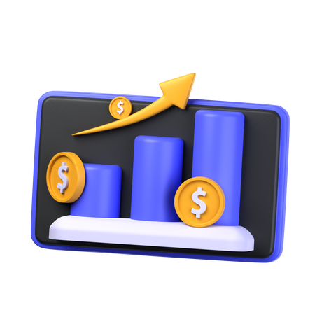 Gráfico de crescimento financeiro  3D Icon