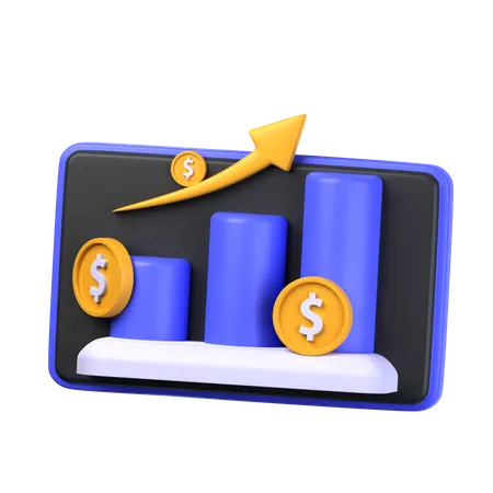 Gráfico de crescimento financeiro  3D Icon