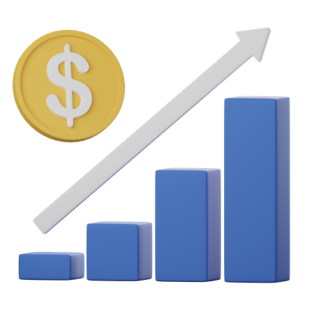 Gráfico de crescimento financeiro  3D Icon