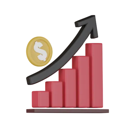 Gráfico de crescimento do dinheiro  3D Icon