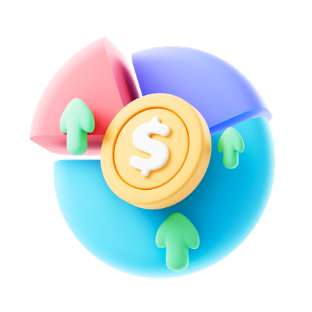 Gráfico de crescimento do dinheiro  3D Icon
