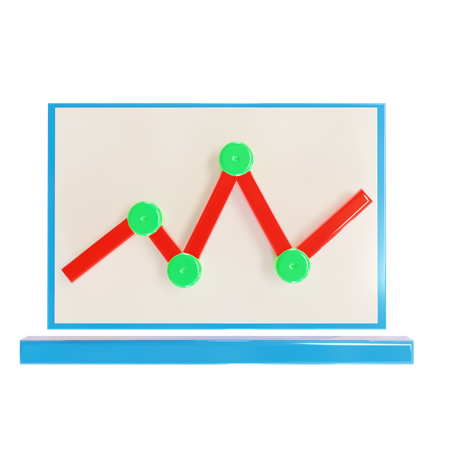 Gráfico de crescimento on-line  3D Icon