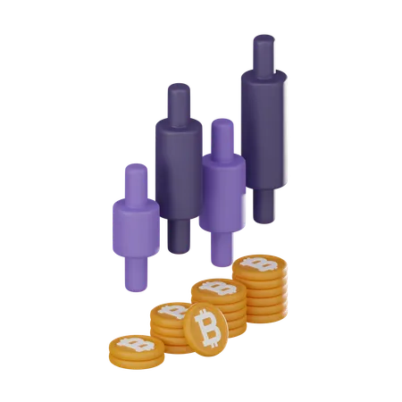 Gráfico de criptomoeda  3D Icon