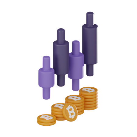 Gráfico de criptomoeda  3D Icon