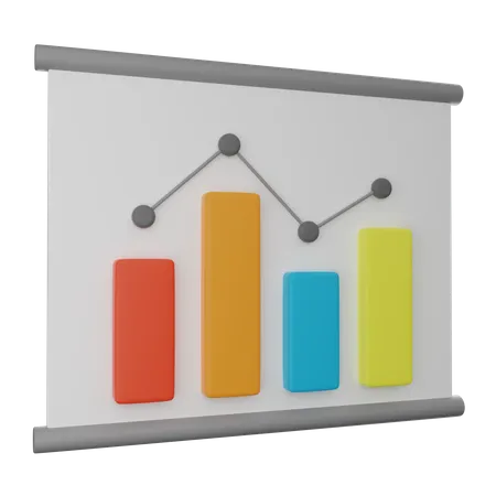 Gráfico de estatística de gráfico de dados  3D Icon