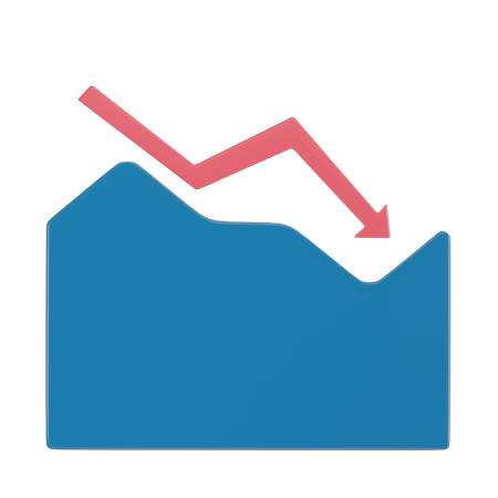 Gráfico de diminuição  3D Icon