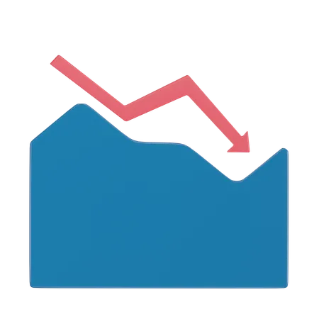 Gráfico de diminuição  3D Icon