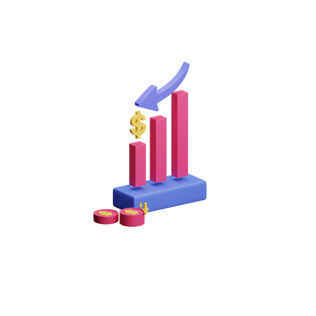 Diminuir gráfico  3D Illustration