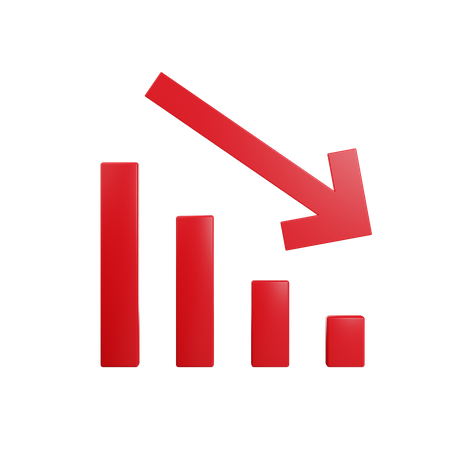 Gráfico de diminuição  3D Illustration