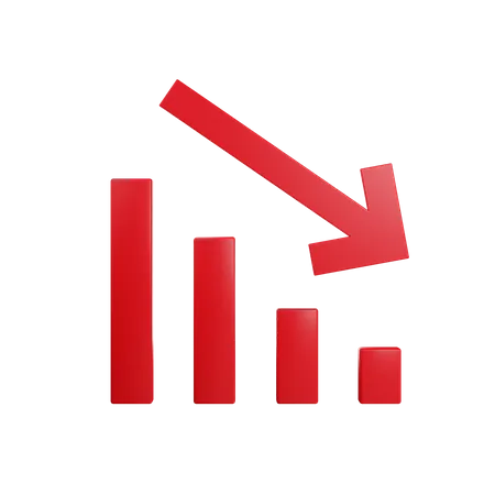 Gráfico de diminuição  3D Illustration