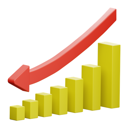 Gráfico de diminuição  3D Icon