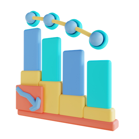 Gráfico de diminuição  3D Icon