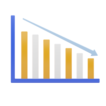 Gráfico de diminuição  3D Icon