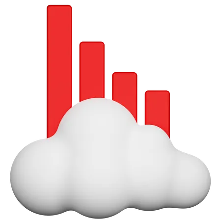 Gráfico de diminuição da nuvem  3D Icon