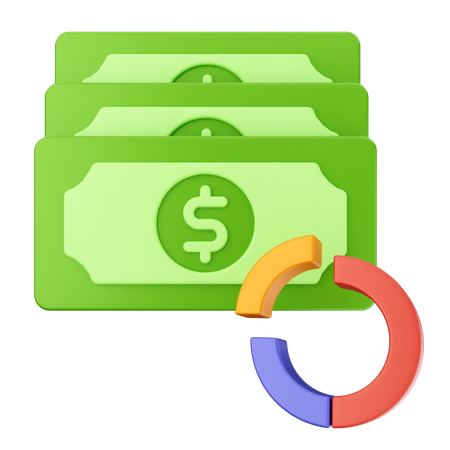 Gráfico de dinero finanzas  3D Icon