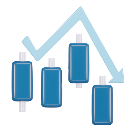 Gráfico de disminución  3D Icon