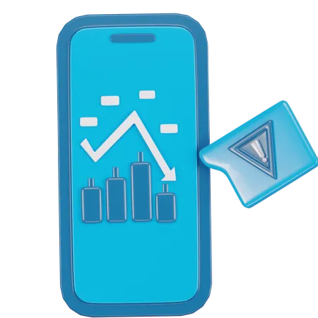 Gráfico de disminución  3D Icon