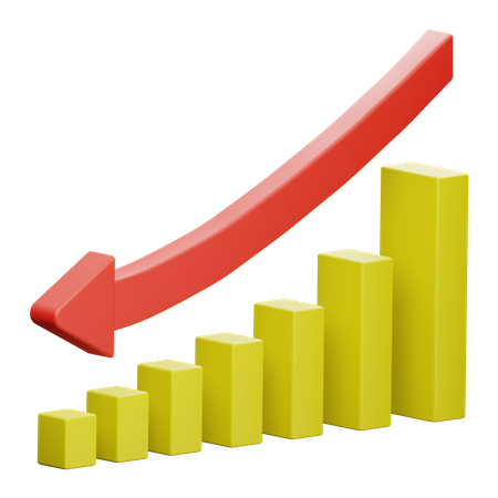 Gráfico de disminución  3D Icon