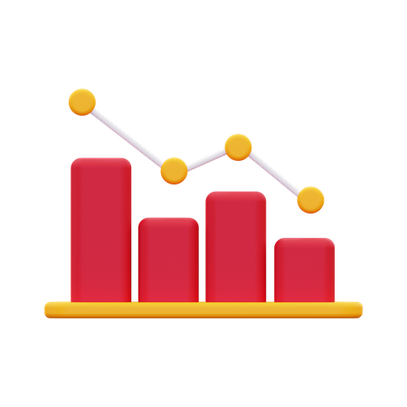 Gráfico de disminución  3D Icon