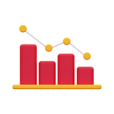 Gráfico de disminución  3D Icon