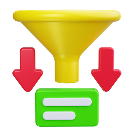 Gráfico de embudo  3D Icon