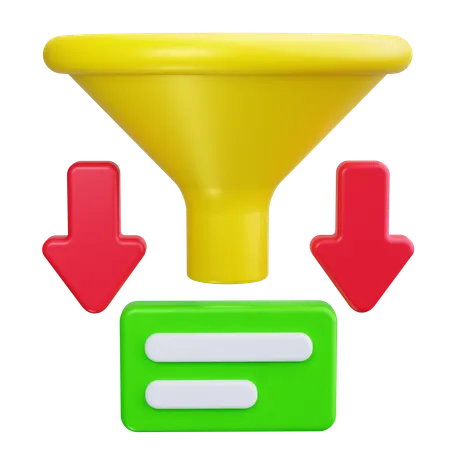 Gráfico de embudo  3D Icon