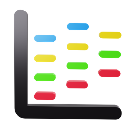 Gráfico de Gantt  3D Icon