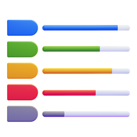 Gráfico de Gantt  3D Icon