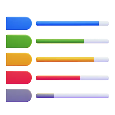 Gráfico de Gantt  3D Icon