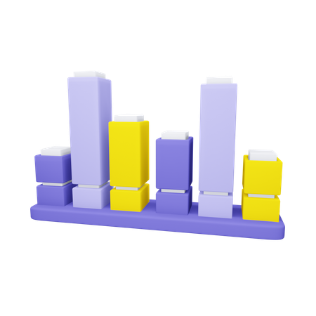 Gráfico de histograma  3D Icon