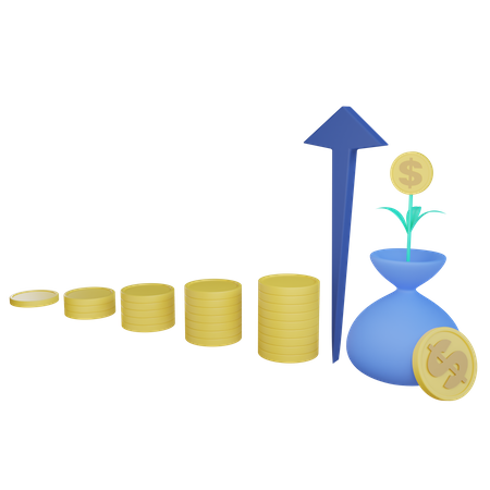 Gráfico de investimento  3D Icon