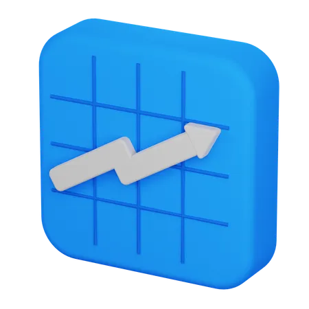 Gráfico de linea  3D Icon