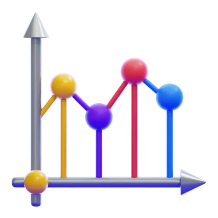 Gráfico de linea  3D Icon