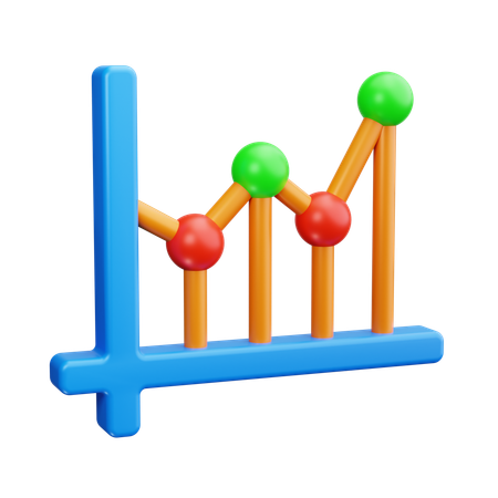 Gráfico de linea  3D Icon