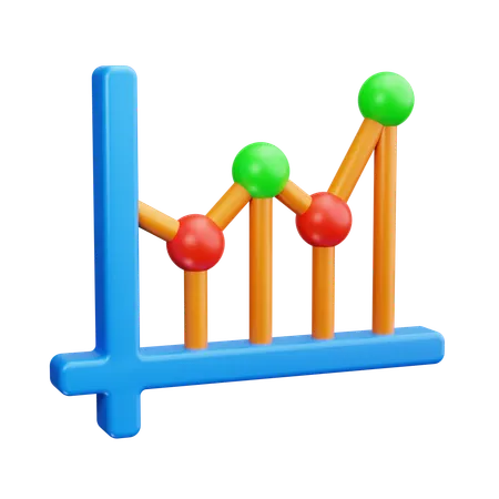 Gráfico de linea  3D Icon