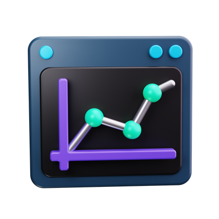 Gráfico de linea  3D Icon