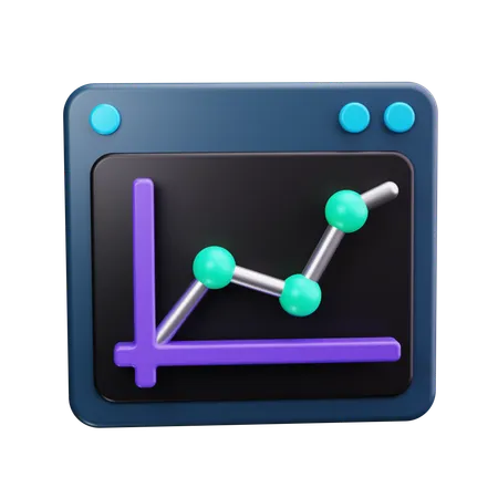 Gráfico de linea  3D Icon