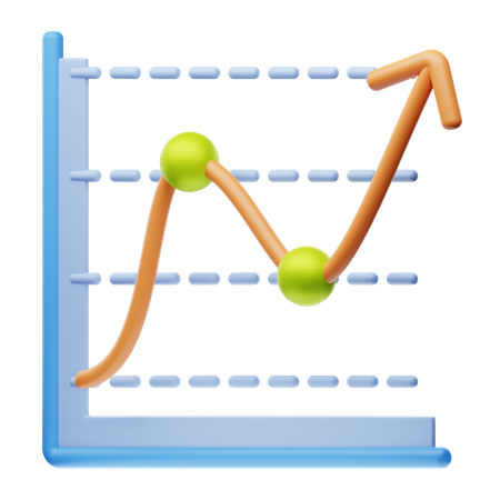 Gráfico de linea  3D Icon