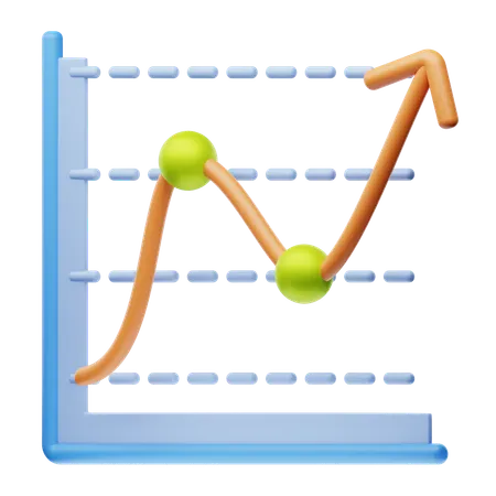 Gráfico de linea  3D Icon