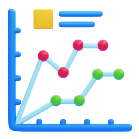 Gráfico de linea  3D Icon