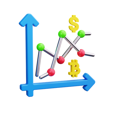 Gráfico de linea  3D Icon