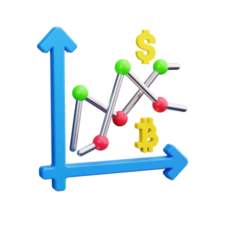 Gráfico de linea  3D Icon