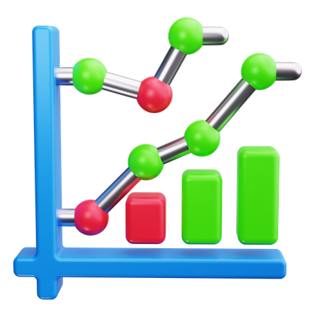 Gráfico de líneas  3D Icon