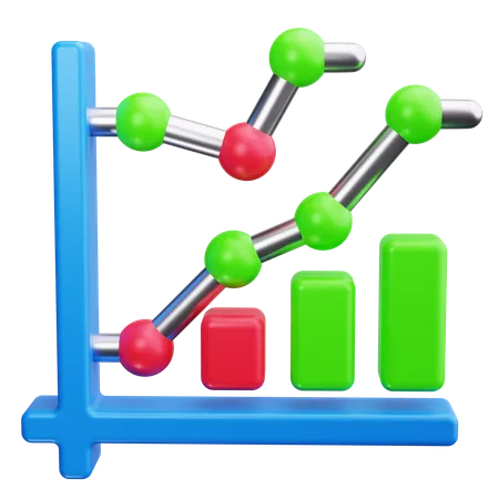 Gráfico de líneas  3D Icon