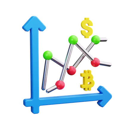 Gráfico de linea  3D Icon