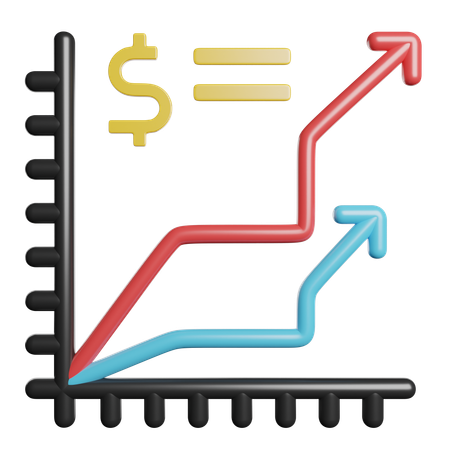 Gráfico de linea  3D Icon