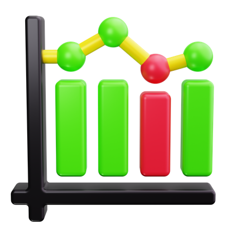 Gráfico de líneas  3D Icon