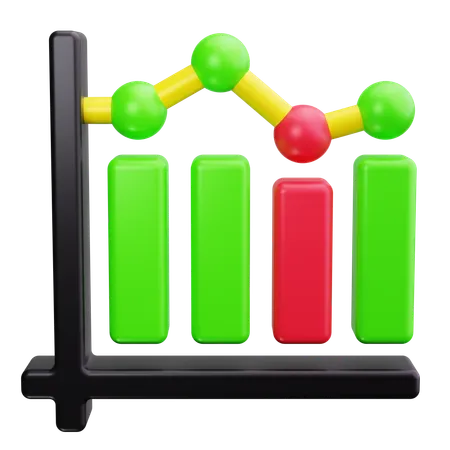 Gráfico de líneas  3D Icon