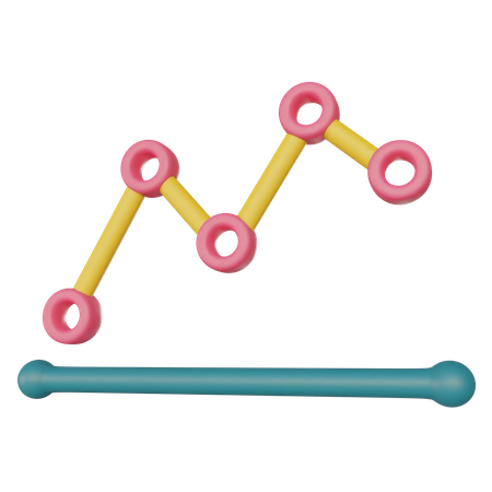 Gráfico de linea  3D Illustration