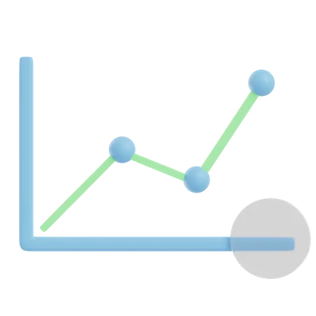 Gráfico de linea  3D Illustration